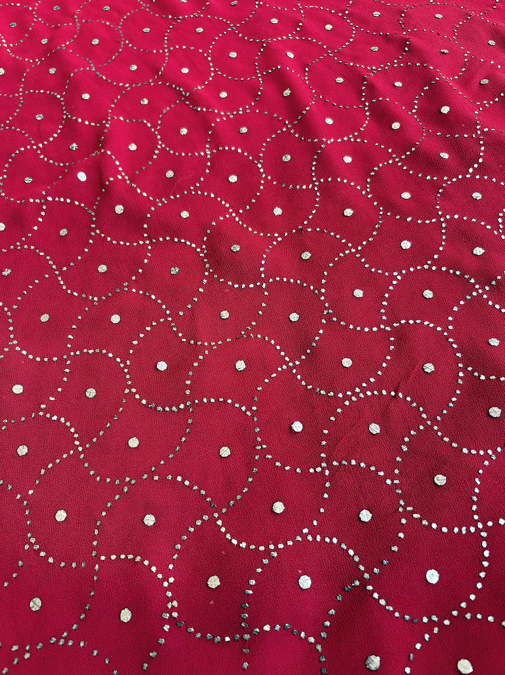 Red Viscose Chikankari Un-Stitched Kurti Piece with Dupatta