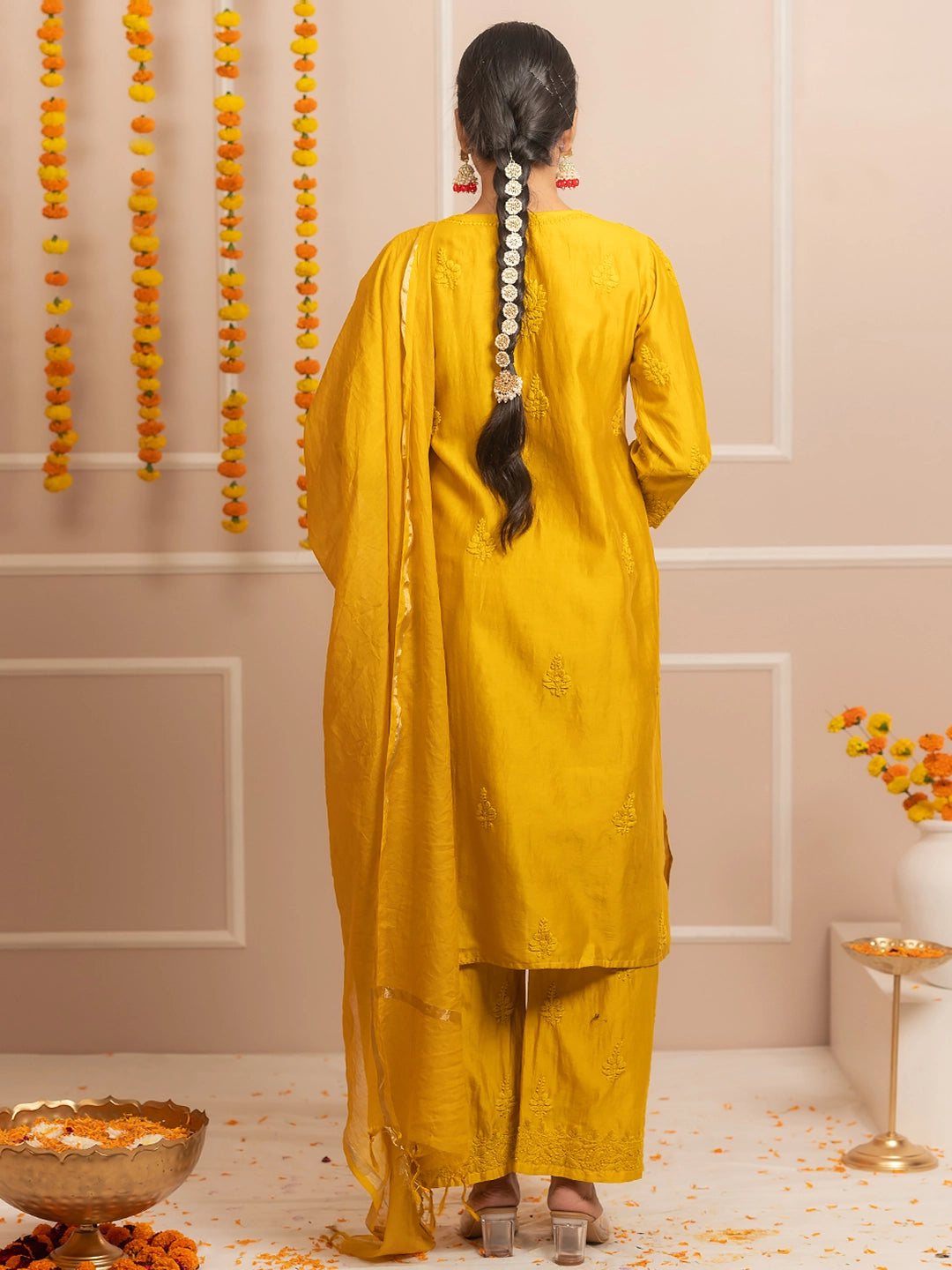 Yellow Riwaayat Chanderi Chikankari Kurta Set