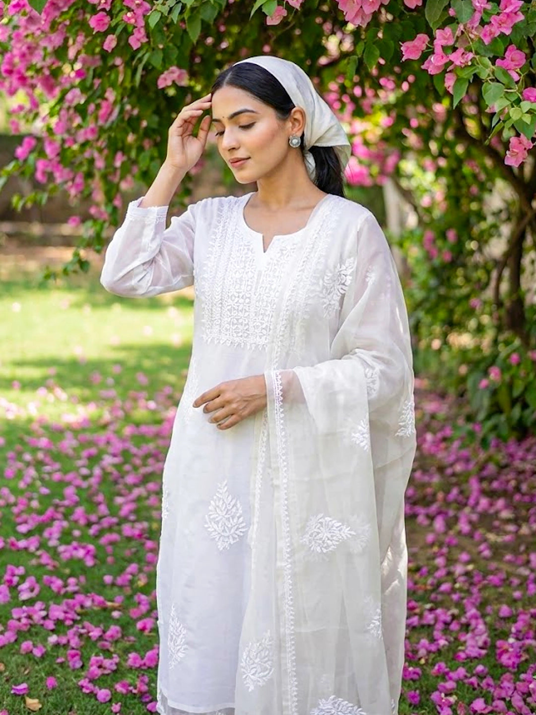 Ryan Chikankari Kurta - White
