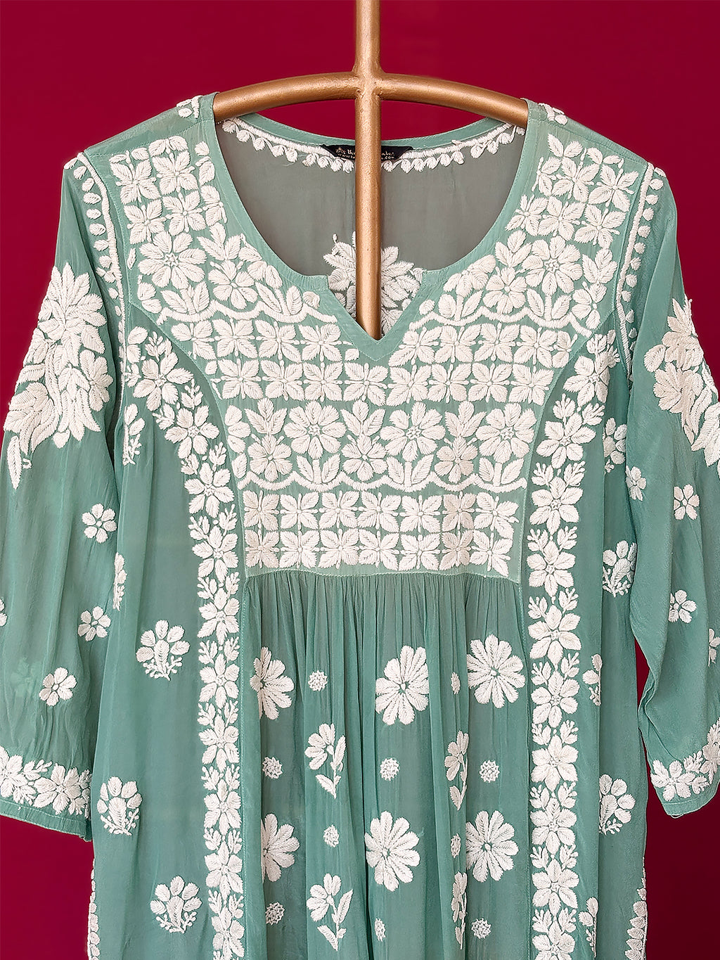 Samina Chikankari Kurta - Green