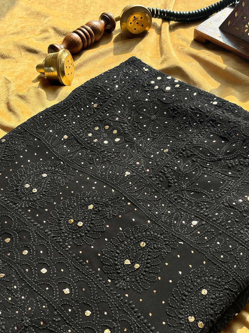 Hand-embroidered viscose chikankari kurti piece with dupatta for elegant festive styling