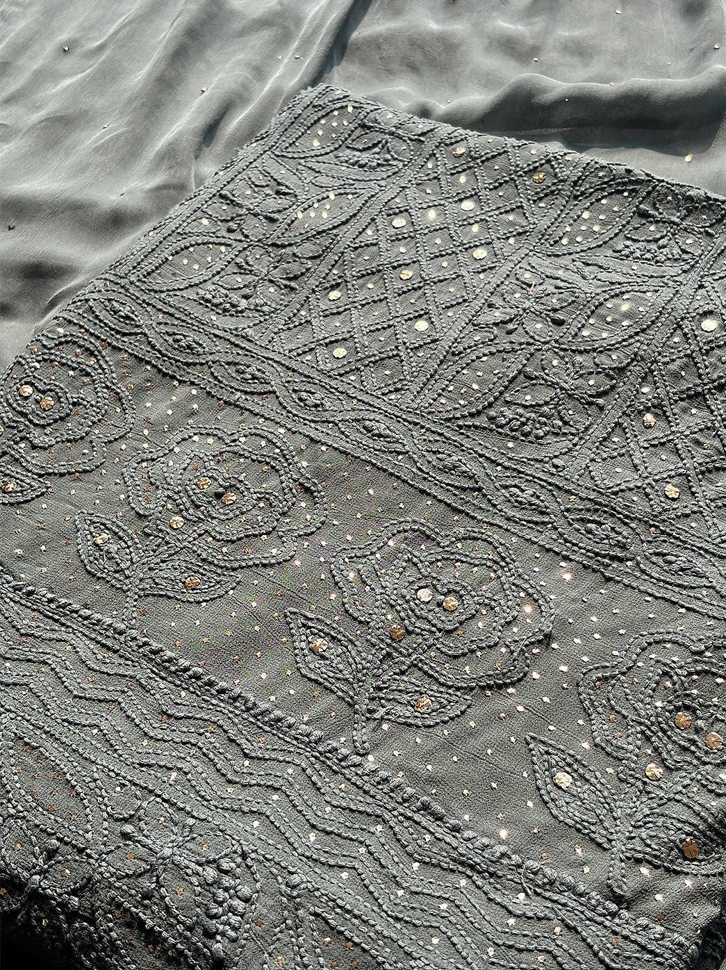 Viscose chikankari kurti piece with dupatta adorned with traditional motifs and artisan craftsmanship