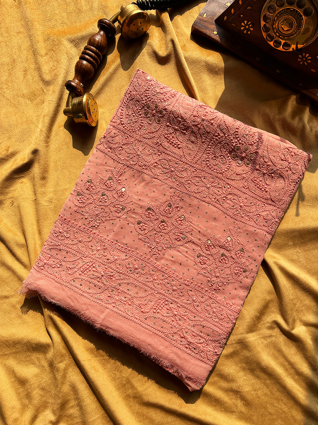 Viscose chikankari unstitched kurta piece with dupatta perfect for weddings, parties, and festive occasions