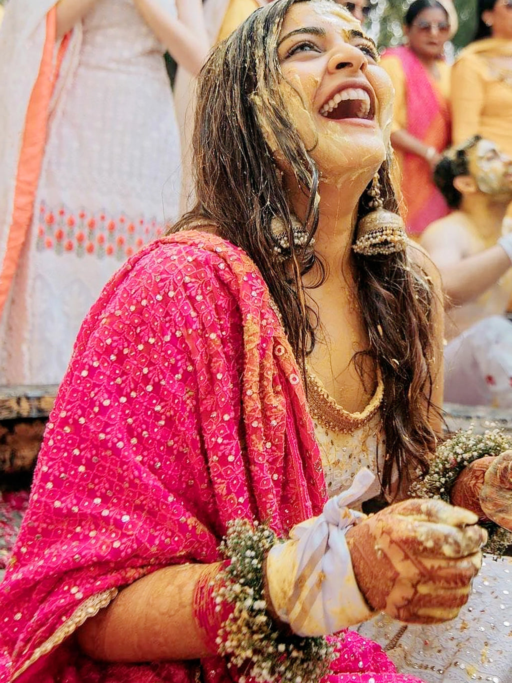 ThatBohoGirl Pure Georgette Haldi Chikankari Lehenga