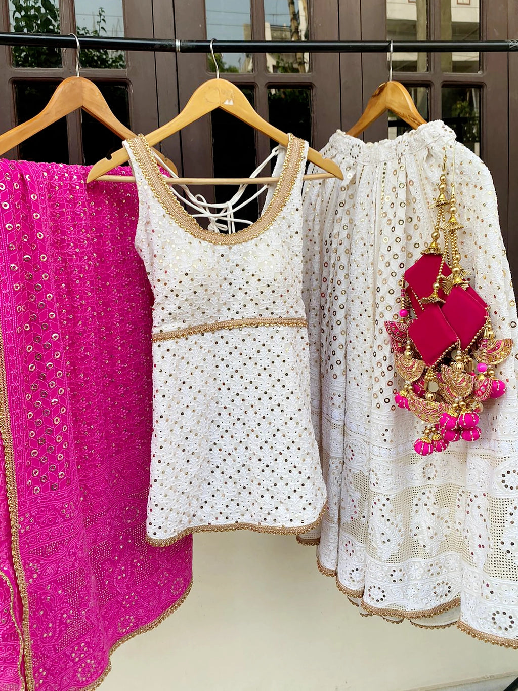 ThatBohoGirl Pure Georgette Haldi Chikankari Lehenga