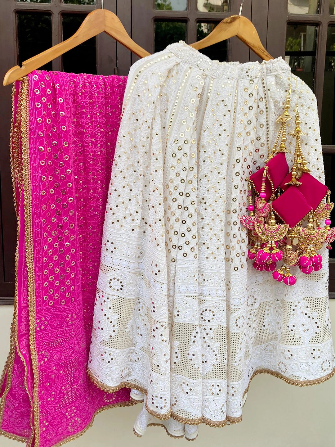 ThatBohoGirl Pure Georgette Haldi Chikankari Lehenga