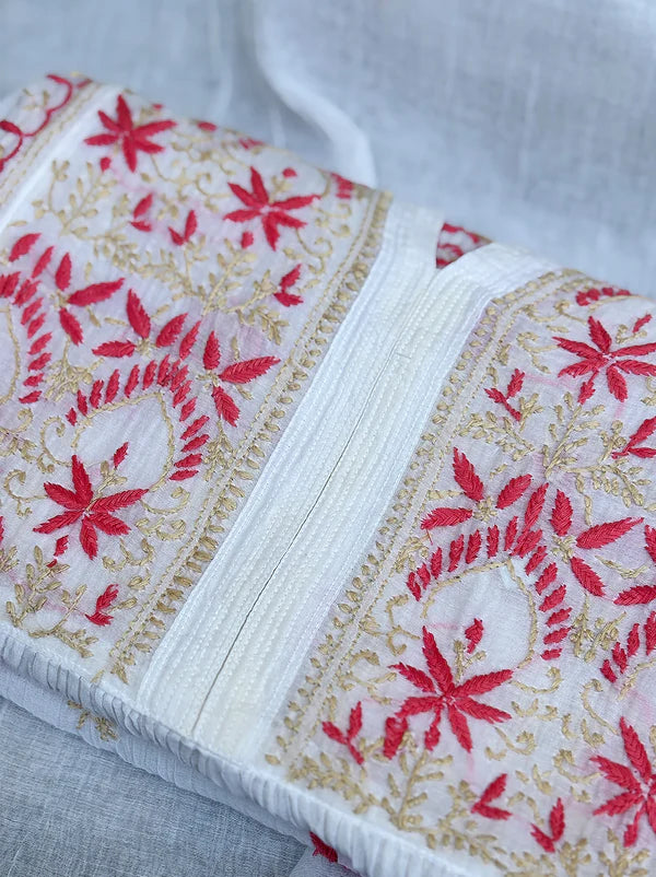 Sahiba Chikankari Kurti Piece with Dupatta - Peach