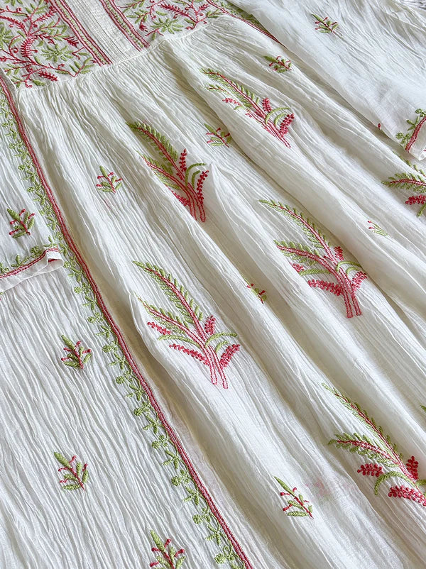 Sahiba Chikankari Kurti Piece with Dupatta - Green