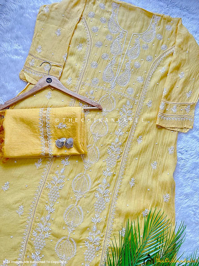 Gulaal Chikankari Kurta - Yellow